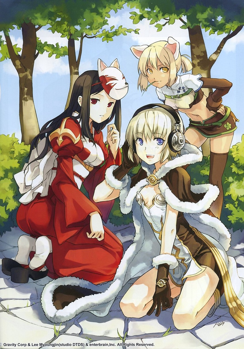 high priest, high wizard, and hunter (ragnarok online) drawn by h2so4