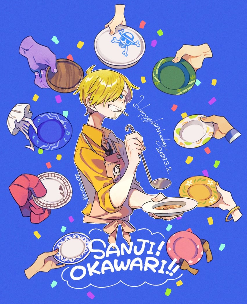 nami, monkey d. luffy, nico robin, roronoa zoro, sanji, and 5 more (one piece) drawn by mitsubachi_koucha
