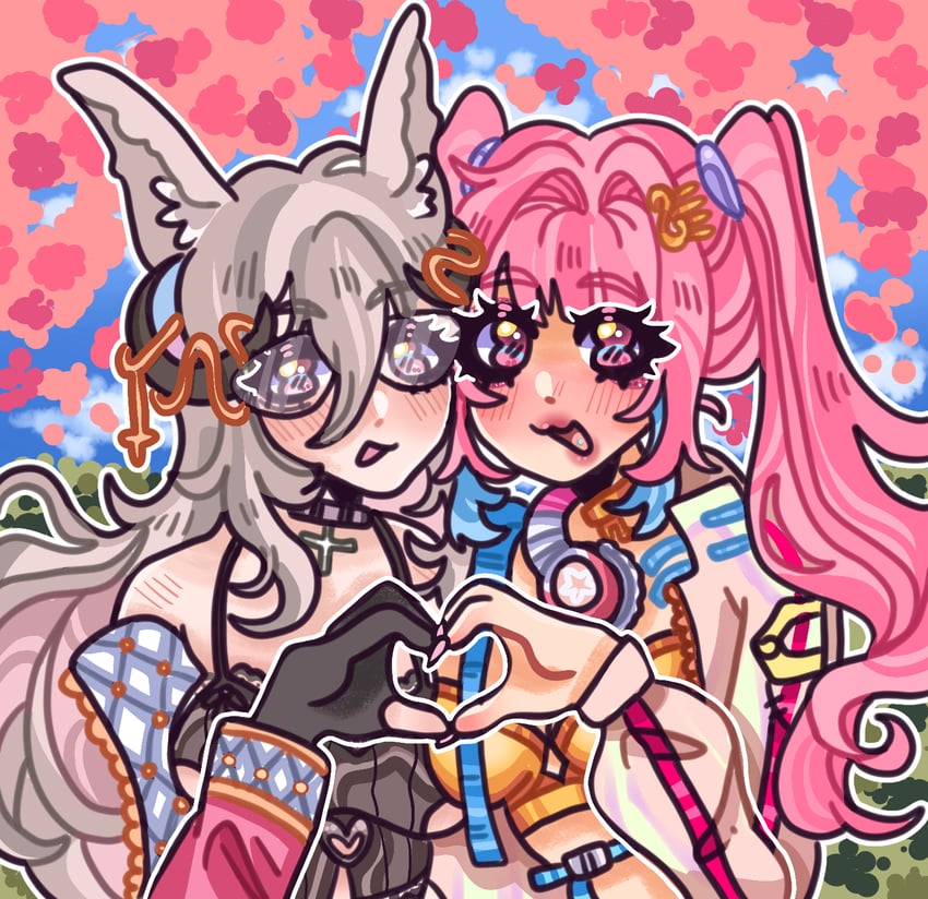 fraeya and aria rhapsody (indie virtual youtuber) drawn by jamealipuff