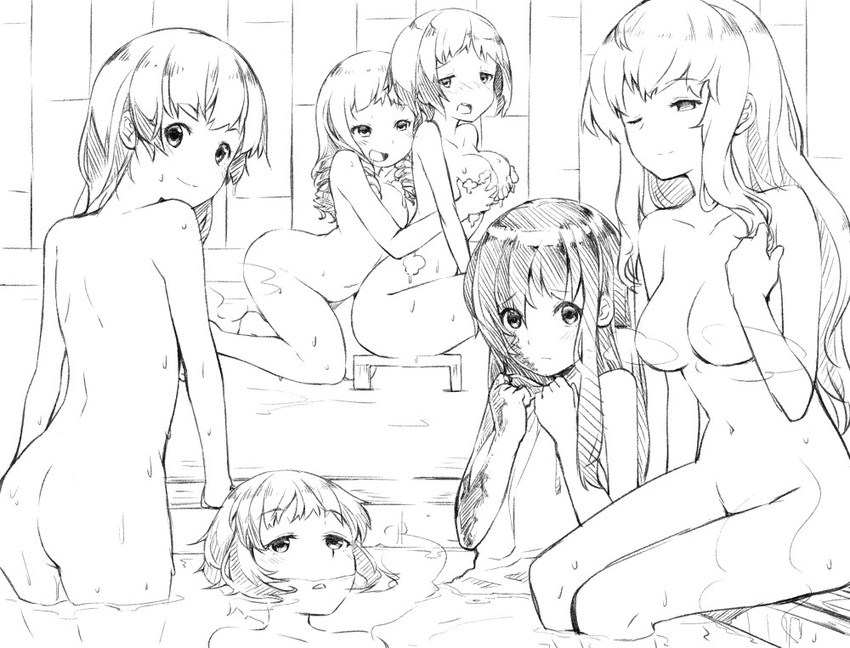 ikezawa hanako, satou lilly, tezuka rin, ibarazaki emi, hakamichi shizune, and 1 more (katawa shoujo) drawn by ge-b