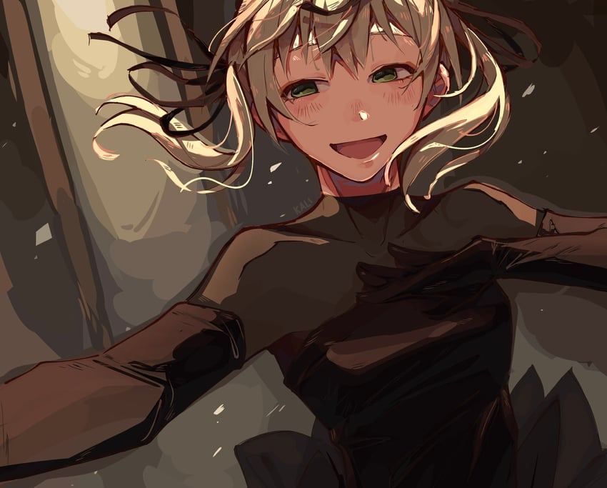maka albarn (soul eater and 1 more) drawn by kaligraphy