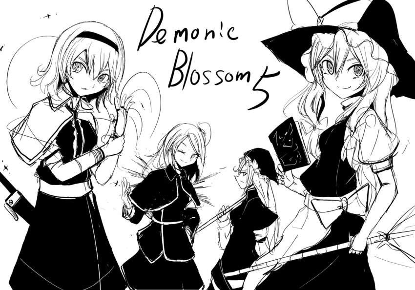 kirisame marisa, alice margatroid, shinki, and mima (touhou) drawn by necro_(nekurodayo)