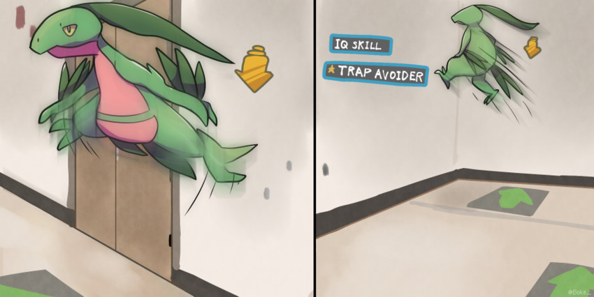 grovyle (pokemon and 2 more) drawn by boke-chan