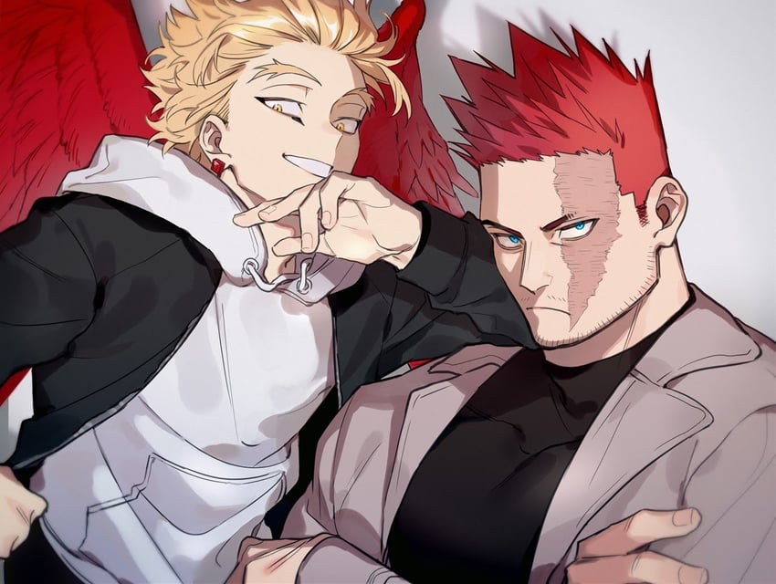 endeavor and hawks (boku no hero academia) drawn by user_fsnj5772