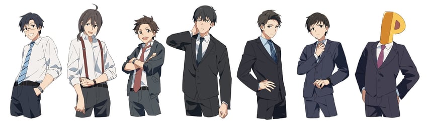 producer and p-head producer (idolmaster and 6 more) drawn by chestnut_sigure