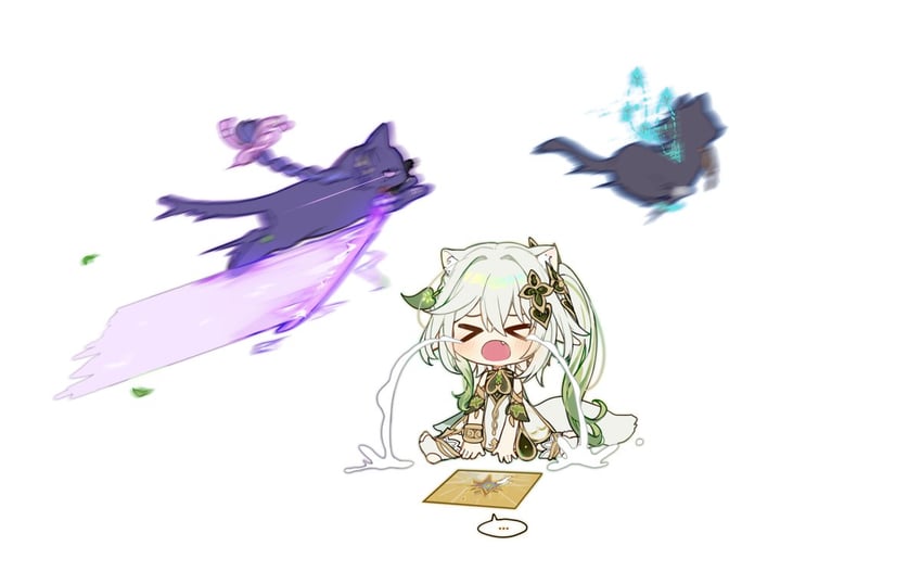 raiden shogun, nahida, and scaramouche (genshin impact) drawn by sp0i0ppp