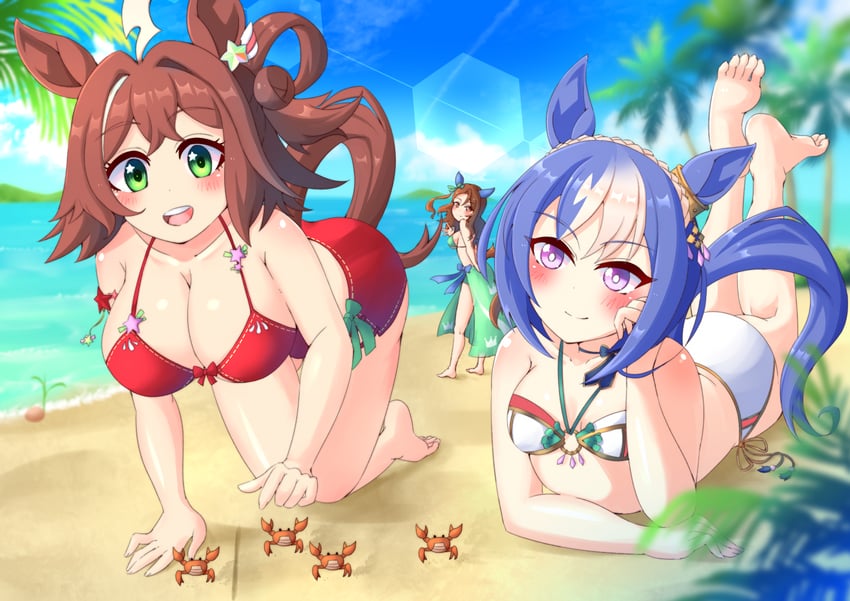 king halo, cesario, and rhein kraft (umamusume) drawn by apoj