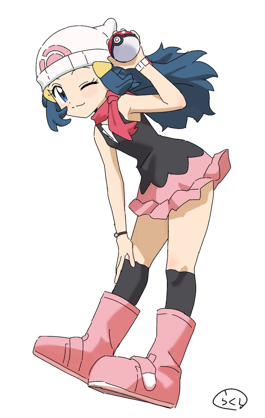 dawn (pokemon and 1 more) drawn by rakushi_(kamekameha222)