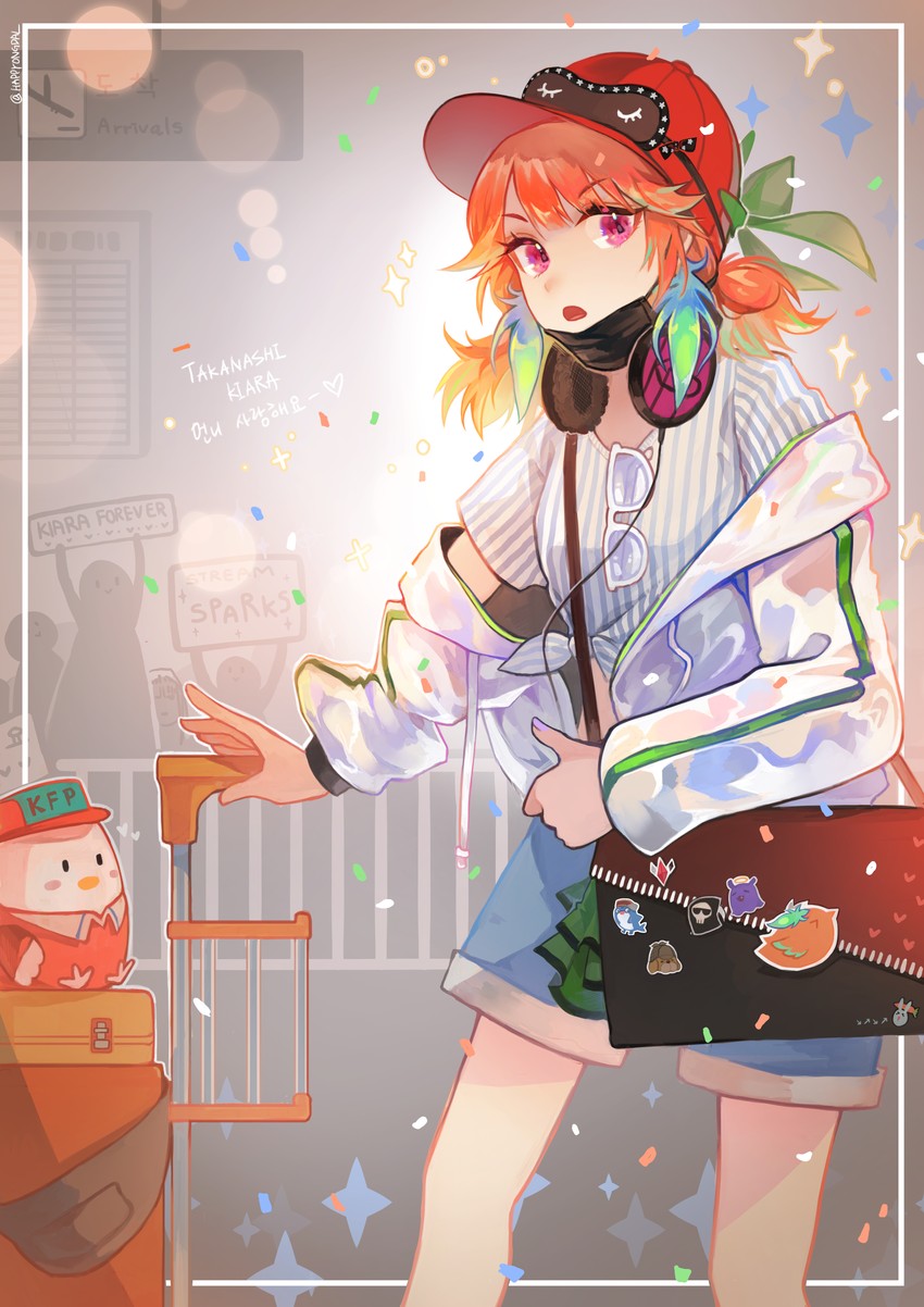takanashi kiara, takodachi, bloop, pekomon, bubba, and 2 more (hololive and 1 more) drawn by happyongdal