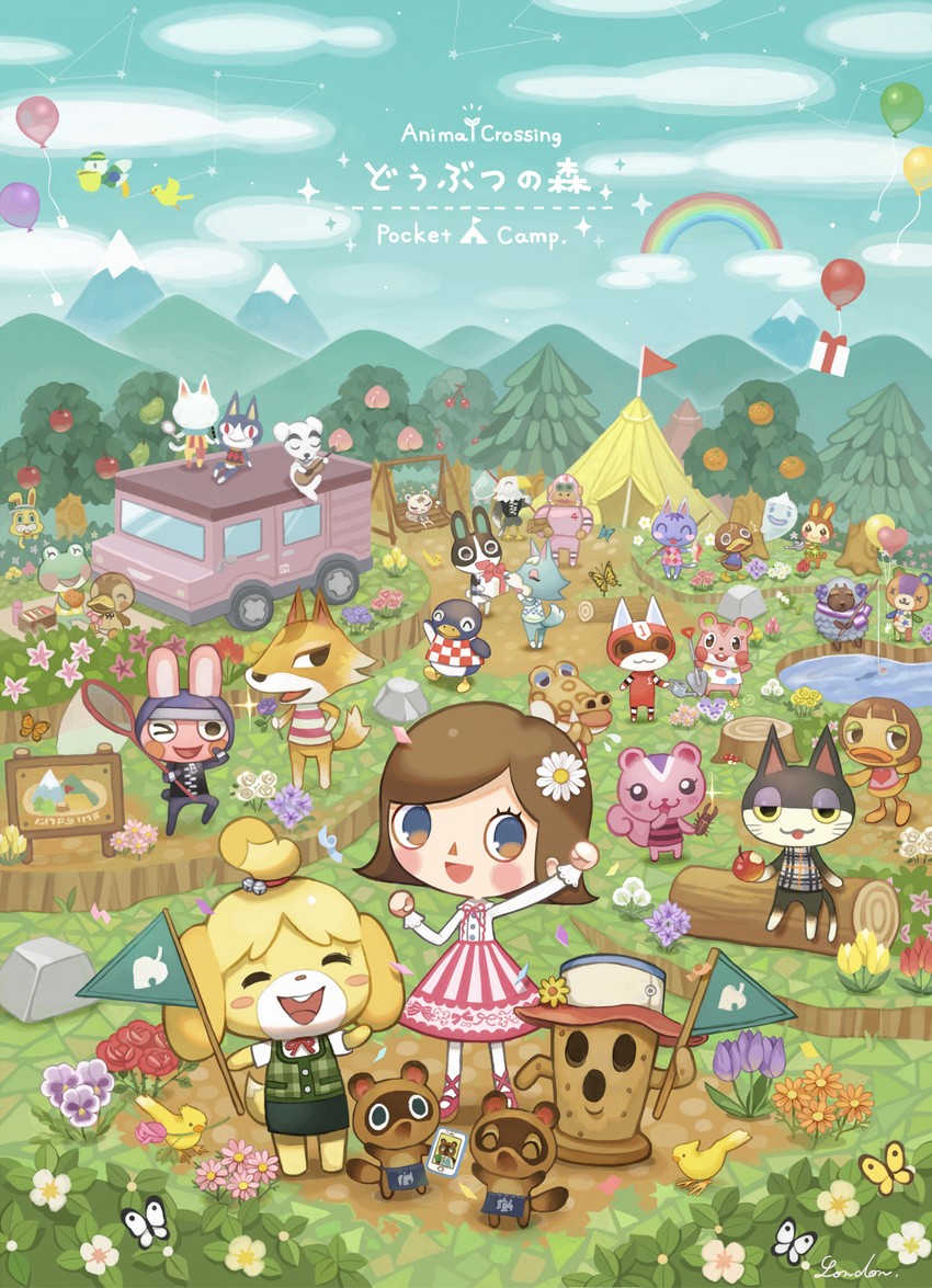 isabelle, villager, tom nook, rosie, marshal, and 28 more (animal crossing) drawn by shirosaki_london
