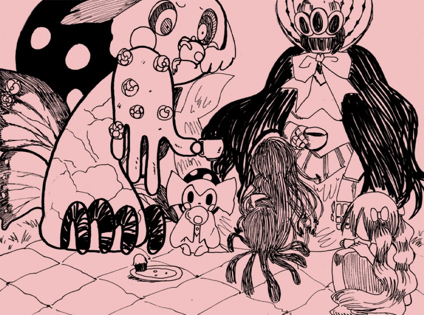 charlotte, oktavia von seckendorff, h.n.elly, gertrud, and elsa maria (mahou shoujo madoka magica) drawn by drawfag