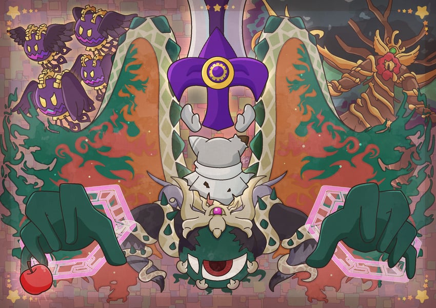 magolor, magolor soul, doomer, interdimensional magolor, master crown, and 1 more (kirby and 3 more) drawn by towara6316