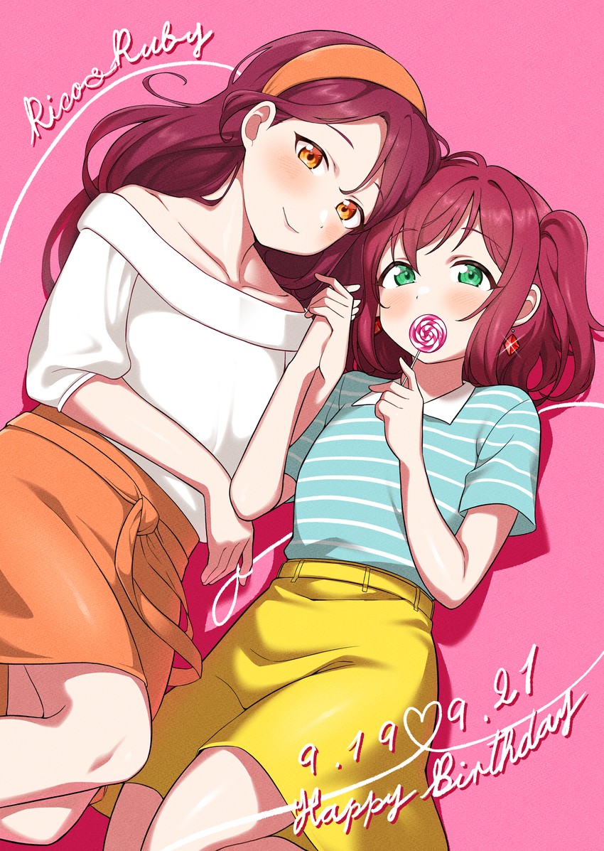 sakurauchi riko and kurosawa ruby (love live! and 1 more) drawn by koaraya