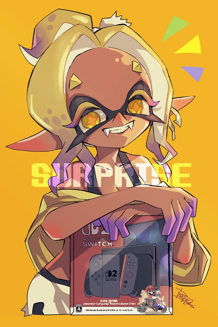 mario and frye (splatoon and 5 more) drawn by isamu-ki_(yuuki)