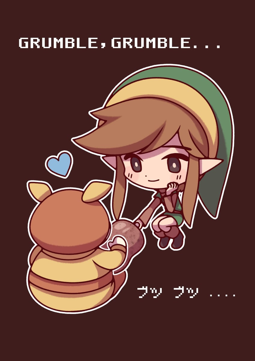 link and goriya (the legend of zelda) drawn by poronosuke