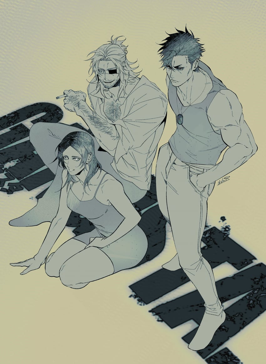 nicolas brown, worick arcangelo, and alex benedetto (gangsta) drawn by bear_shakra
