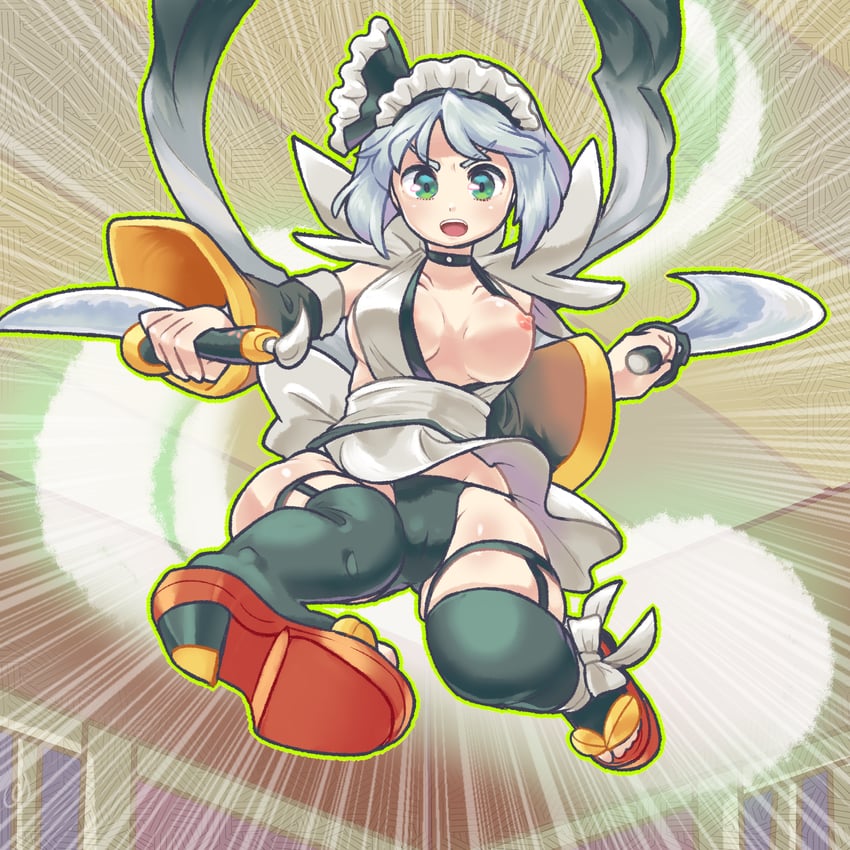 konpaku youmu and iroha (touhou and 1 more) drawn by pmx