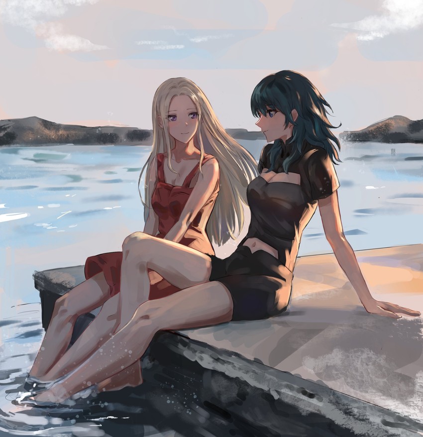 female byleth and edelgard von hresvelg (fire emblem and 1 more) drawn by emika_(ww66229393)