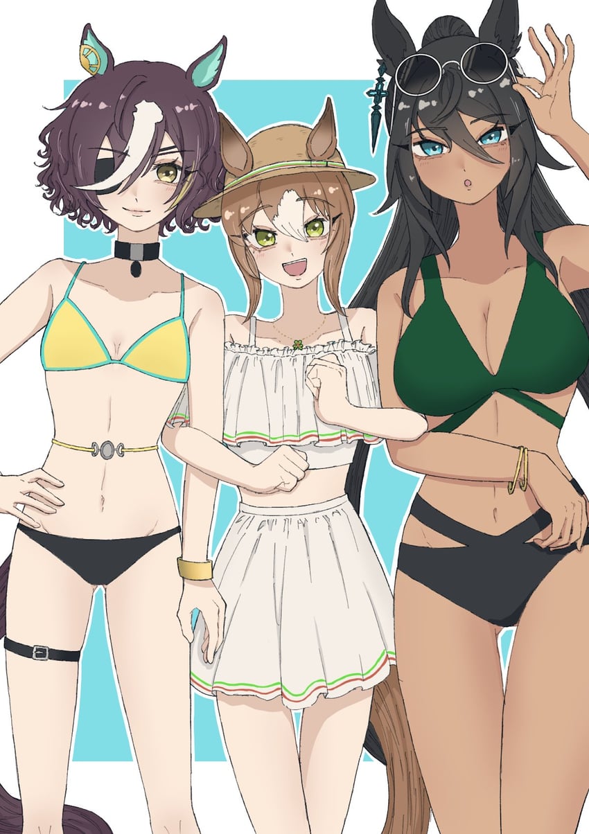 fine motion, tanino gimlet, and symboli kris s (umamusume) drawn by uida_(vodka_0404_)
