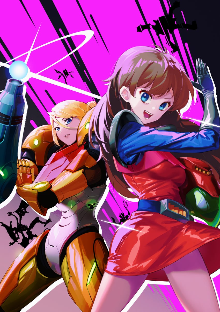samus aran, ridley, and kanda momo (metroid and 2 more) drawn by hiko_(hiko224556)