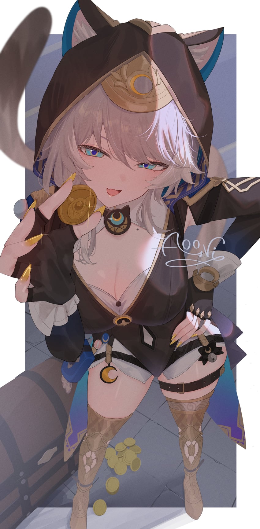 cipher (honkai and 1 more) drawn by aooni_09
