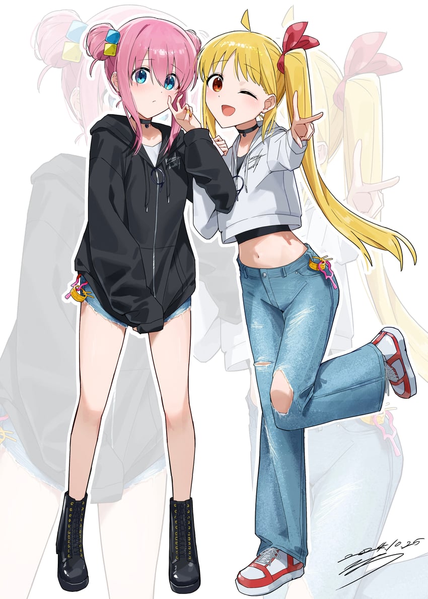 gotoh hitori and ijichi nijika (bocchi the rock!) drawn by seisyuntarotto
