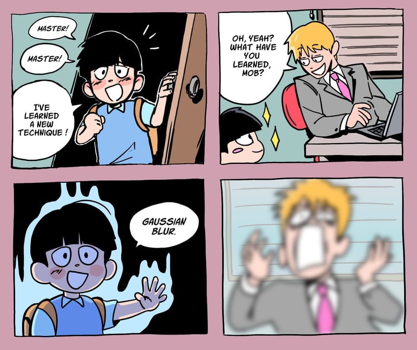 kageyama shigeo and reigen arataka (mob psycho 100) drawn by vero_(flanzee)