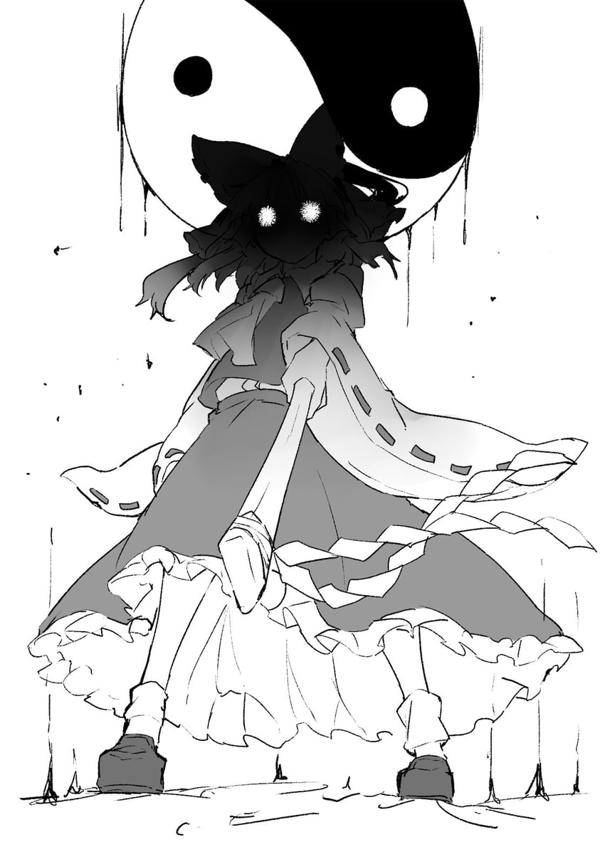 hakurei reimu (touhou and 1 more) drawn by deetamu