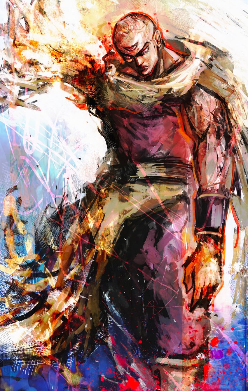 tenshinhan (dragon ball and 1 more) drawn by kyezzzz