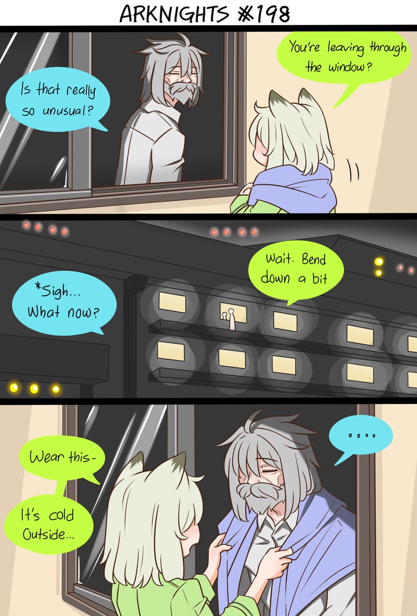 doctor, kal'tsit, male doctor, and old man (arknights) drawn by guin_guin