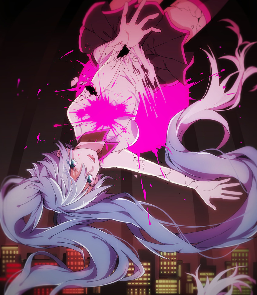 hatsune miku (vocaloid and 1 more) drawn by eiku