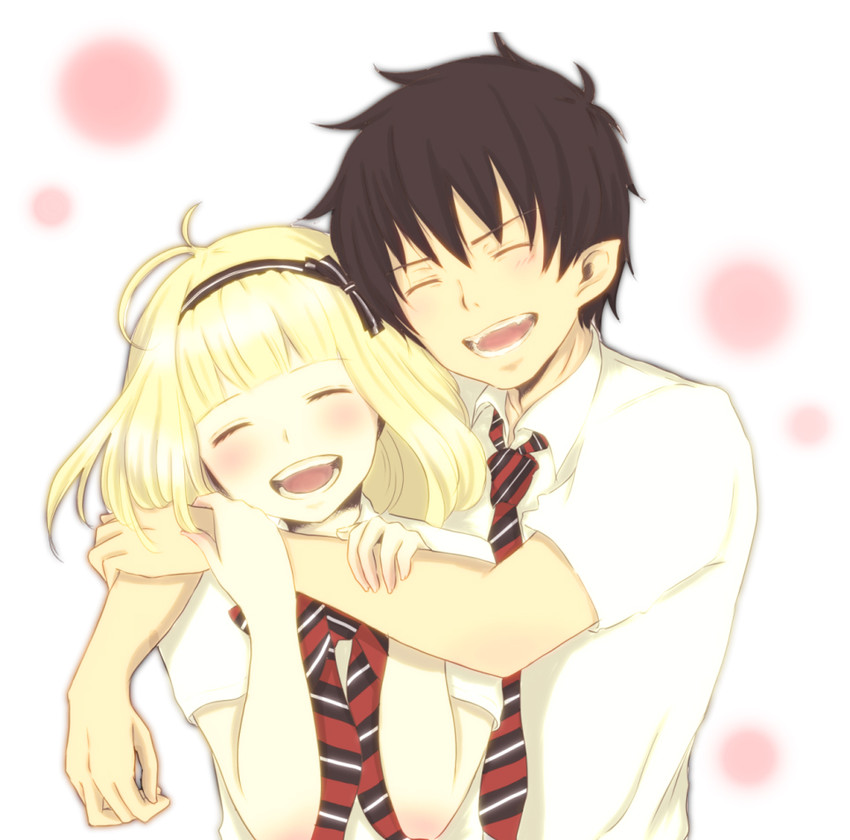 okumura rin and moriyama shiemi (ao no exorcist) drawn by moi_(xxxo)