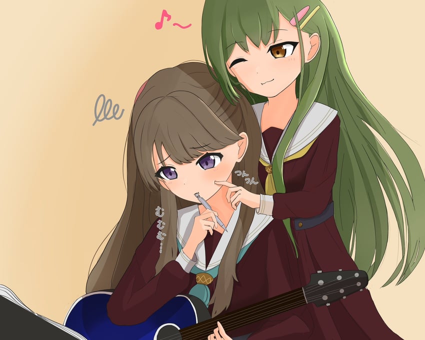 fujishima megumi and ogami sachi (love live! and 1 more) drawn by tokusa_(sachi_biglove)