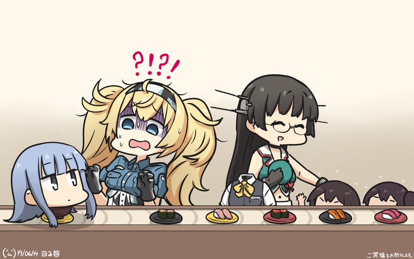 kaga, akagi, gambier bay, choukai, hatsukaze, and 1 more (kantai collection) drawn by hamu_koutarou