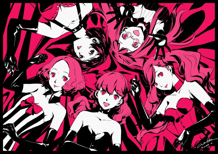 takamaki anne, sakura futaba, niijima makoto, okumura haru, and yoshizawa kasumi (persona and 4 more) drawn by werkbau