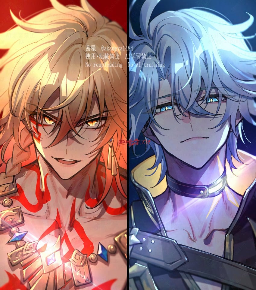 phainon and mydei (honkai and 1 more) drawn by ojo_aa