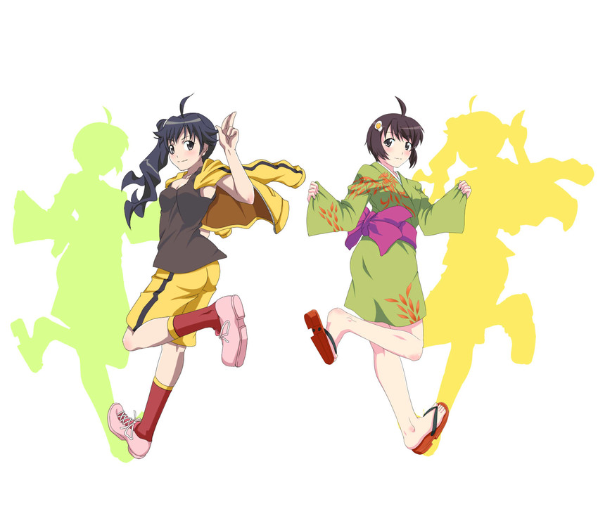 araragi karen and araragi tsukihi (monogatari and 2 more) drawn by akou_(phoenix777)