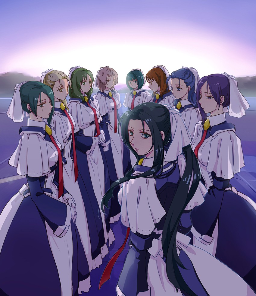 musashi, asakusa, takao, murayama, okutama, and 4 more (kyoukaisenjou no horizon) drawn by koma_su