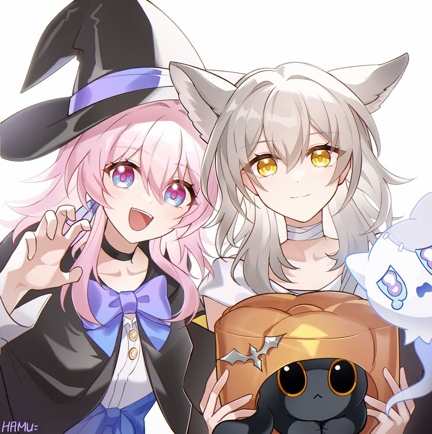 trailblazer, stelle, march 7th, and wubbaboo (honkai and 1 more) drawn by hamu_(rz_1023)
