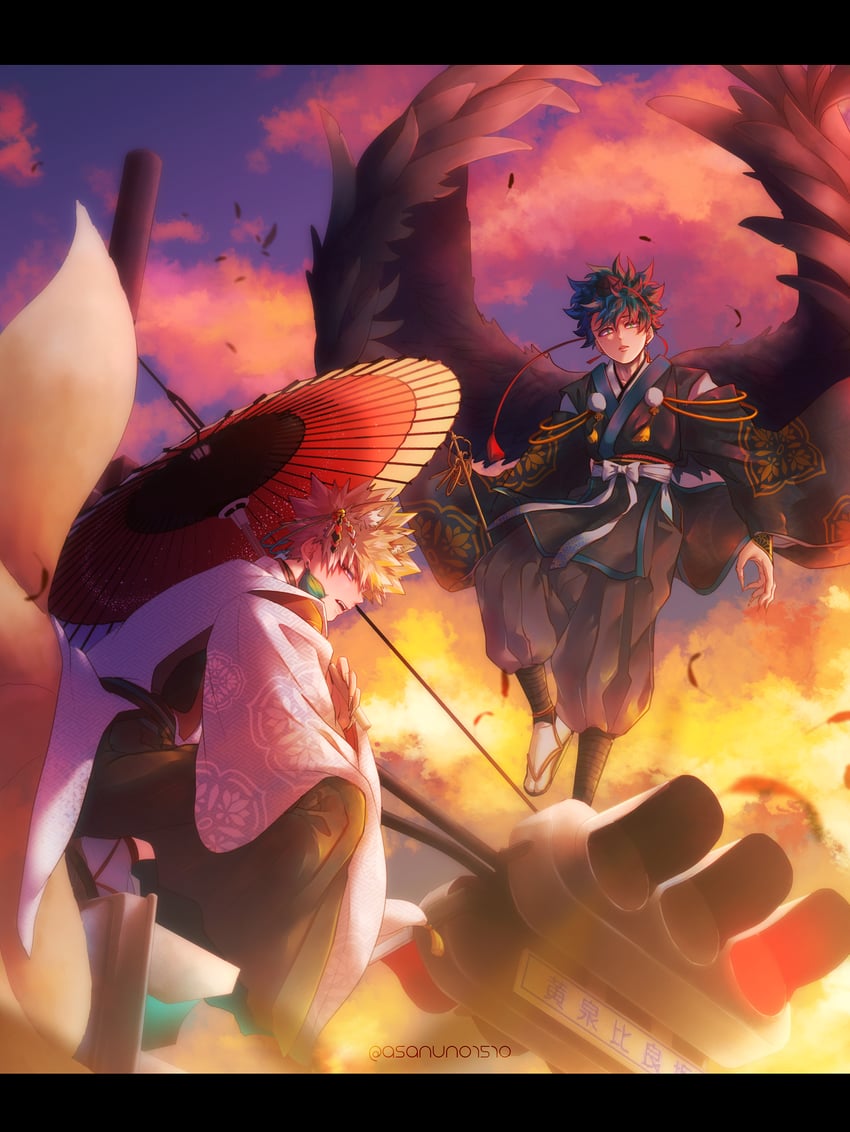 midoriya izuku and bakugou katsuki (boku no hero academia) drawn by asanuno1510