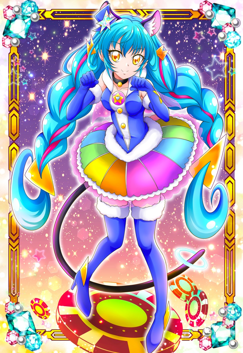 yuni and cure cosmo (precure and 1 more) drawn by hanzou