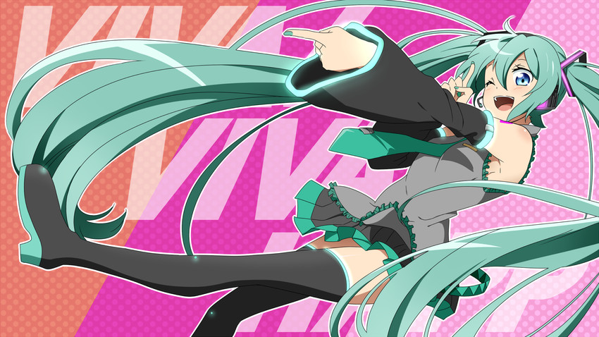 hatsune miku (vocaloid and 1 more) drawn by rumia_(compacthuman)