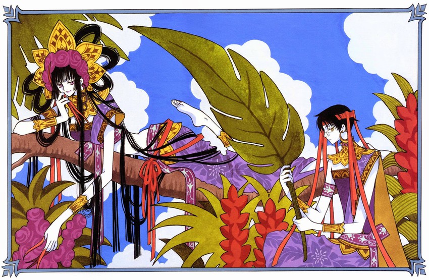 ichihara yuuko and watanuki kimihiro (xxxholic) drawn by clamp_(circle)