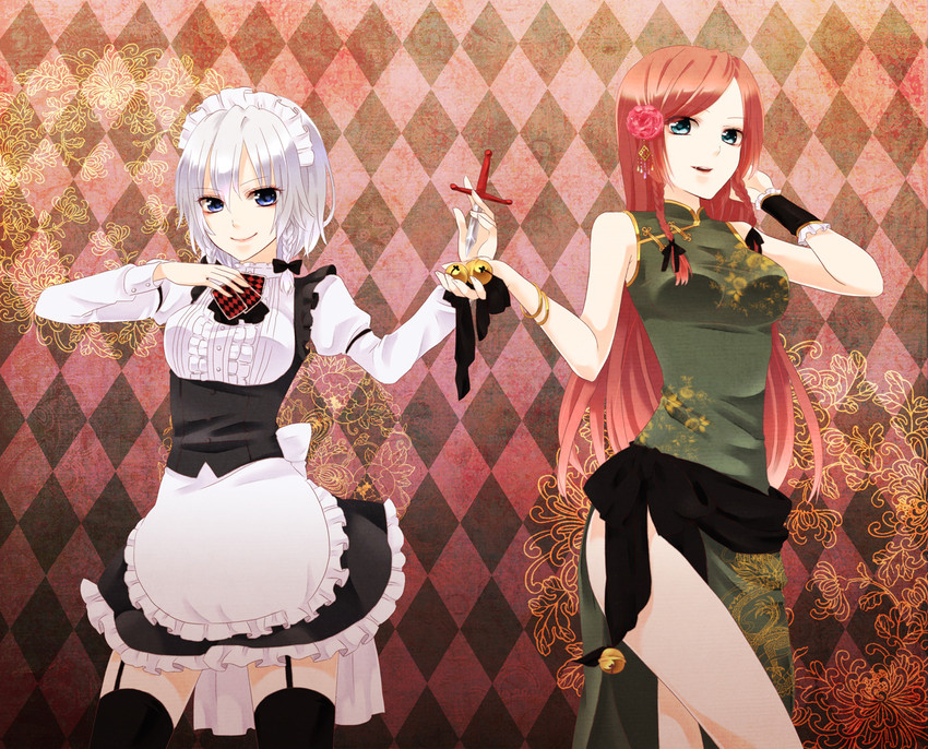 izayoi sakuya and hong meiling (touhou) drawn by chitose_(usacan)