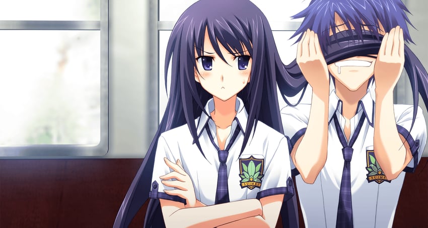 nishijou takumi and aoi sena (chaos;head and 1 more) drawn by matsuo_yukihiro