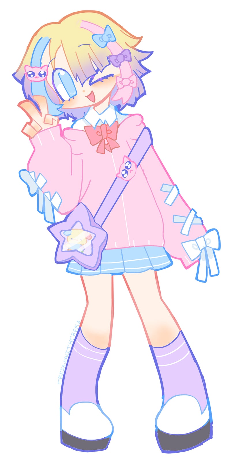 chouzetsusaikawa tenshi-chan, pien cat, and usahana (sanrio and 3 more) drawn by fresaswithcrema