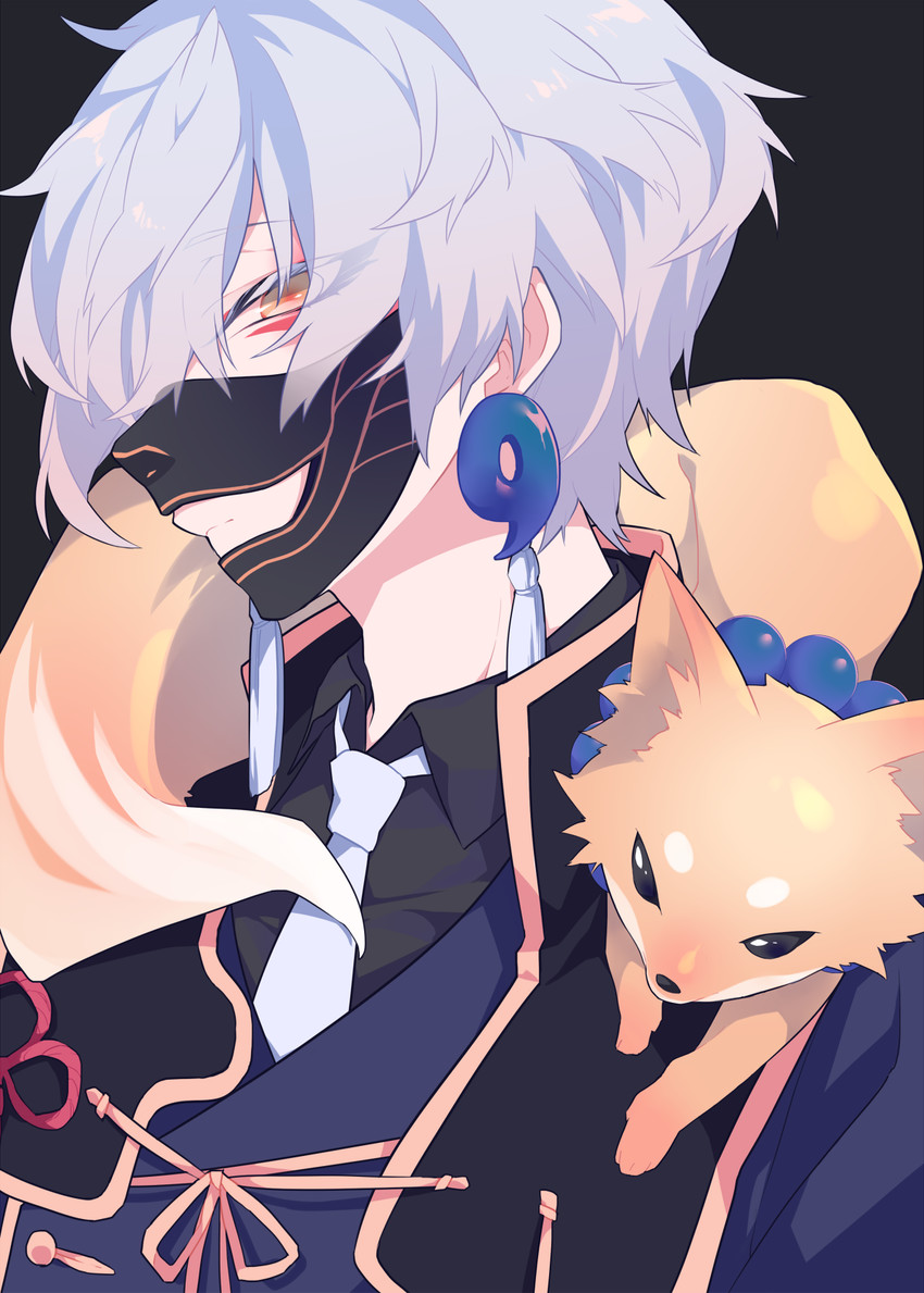 nakigitsune and nakigitsune's fox (touken ranbu) drawn by mochizuki_kei