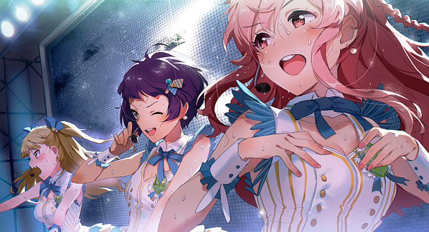 uesugi u. kyouko, araki rena, and nishizono honoka (tokyo 7th sisters) drawn by ekao