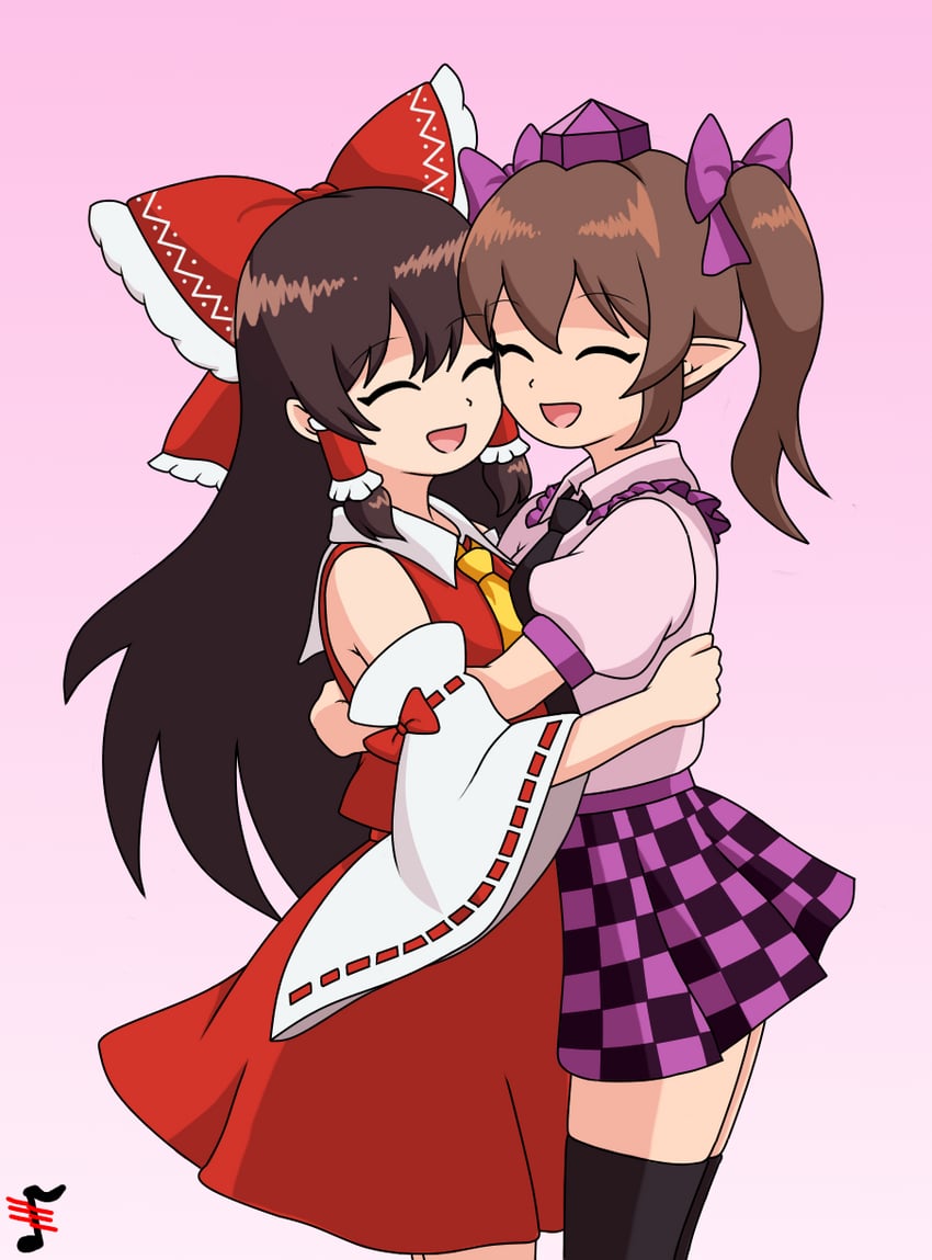 hakurei reimu and himekaidou hatate (touhou) drawn by tremolo_measure