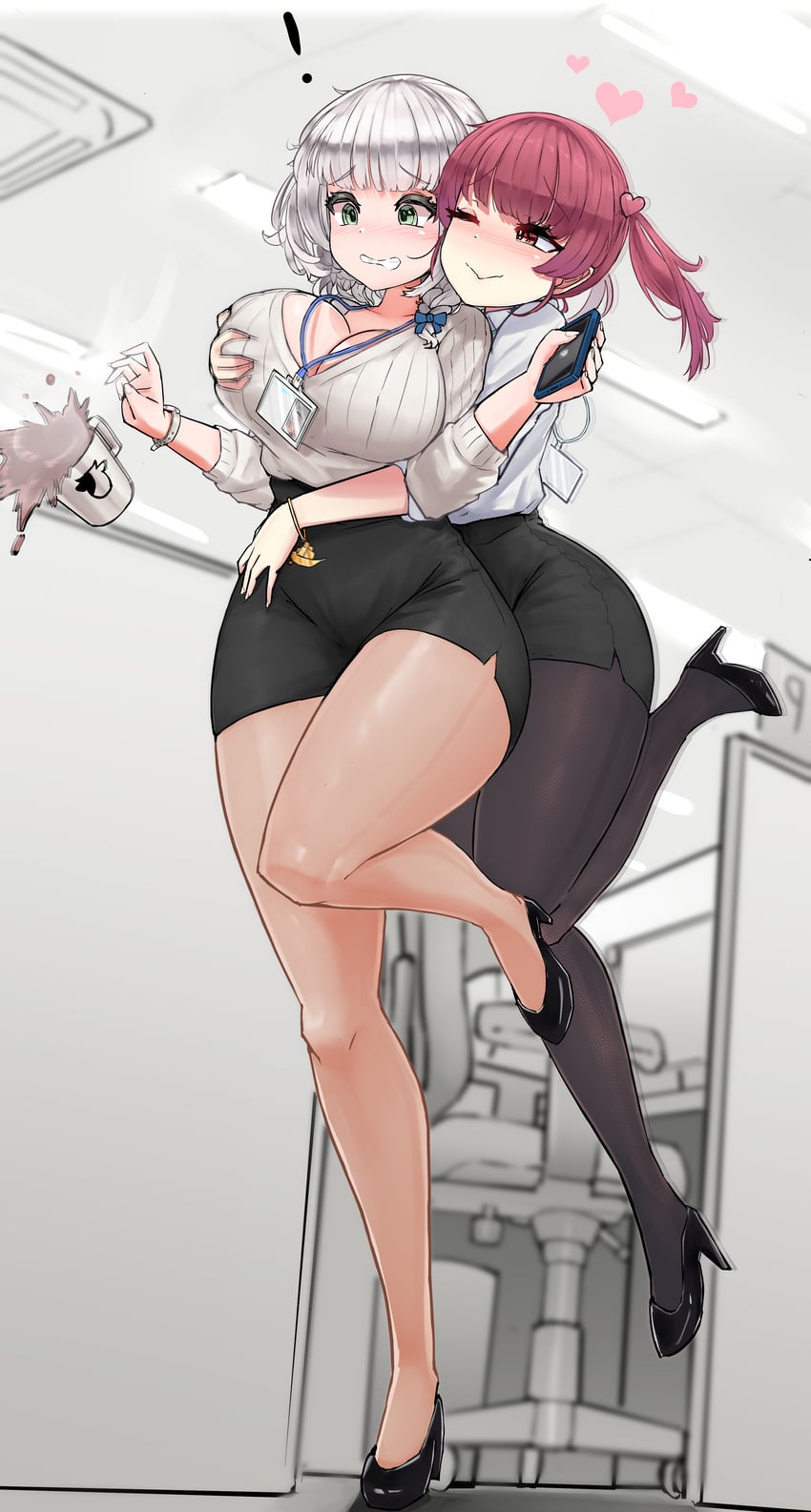houshou marine and shirogane noel (hololive) drawn by tonys